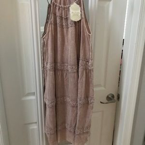 Altar’d State Tan Flowy Dress NWT